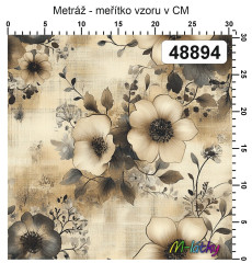 OB Vzor - Kolekce ze staré truhly - květy výběr z variant materiálu - vlastní tisk na objednávku