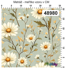 OB Metráž vintage kopretiny náš tisk na objednávku – výběr z materiálů