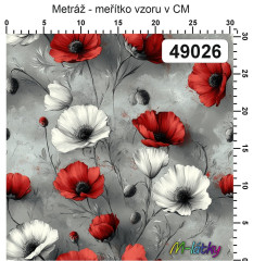 OB Metráž vlčí máky náš tisk na objednávku – výběr z materiálů