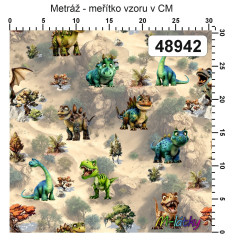 MOB Metráž dino náš tisk na objednávku – výběr z materiálů