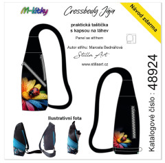 MOB B - Panel k ušití - Crossbody Jája - střih Stilla Art (Marcela Bednářová) - beruška na barevné květině fotonávod v popisu produktu