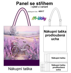 MOB Nákupní taška - Levandule Provance panel se střihem náš tisk na objednávku