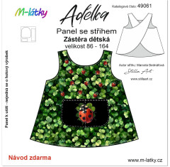MOB B - Panel se střihem - šatová zástěra Adélka - berušky na čtyřlístku
