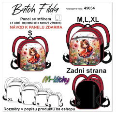MOB Panel se střihem - batoh Filda - beruška fotonávod v popisu produktu - výběr z rozměrů