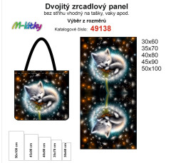 OB Dvojitý zrcadlový panel - výběr z rozměrů - zvířátka v pampeliškách- vlče