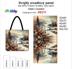 OB Dvojitý zrcadlový panel - výběr z rozměrů - vintage zimní krajina