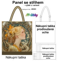 MOB Nákupní taška - vintage dáma panel se střihem náš tisk na objednávku