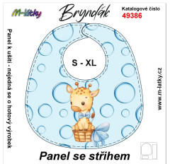 MOB Bryndák S-XL - ospalá zvířátka - žirafa v bublinách Panel se střihem - fotonávod v popisu produktu