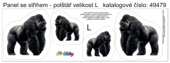 MOB Panel k ušití  - 3D dekorativní polštář velikost L - gorila výběr z variant