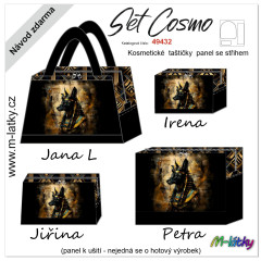 MOB Panel k ušití - Set taštiček Cosmo (Jana, Jiřina, Petra, Irena) - Anubis vlastní tisk na objednávku - výběr z variant