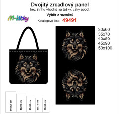 OB Dvojitý zrcadlový panel - výběr z rozměrů - vzhled výšivky  vlk