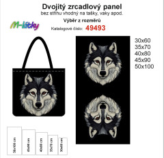 OB Dvojitý zrcadlový panel - výběr z rozměrů - vzhled výšivky  vlk