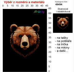 OB Panel - výběr z rozměrů - vzhled výšivky medvěd Materiál - výběr z variant