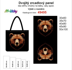 OB Dvojitý zrcadlový panel - výběr z rozměrů - vzhled výšivky medvěd