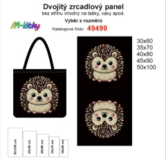 OB Dvojitý zrcadlový panel - výběr z rozměrů - vzhled výšivky ježek