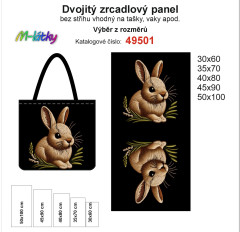 OB Dvojitý zrcadlový panel - výběr z rozměrů - vzhled výšivky zajíc