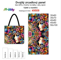 OB Dvojitý zrcadlový panel - výběr z rozměrů - tvář v květech