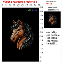 OB Panel - výběr z rozměrů - vzhled výšivky  kůň Materiál - výběr z variant
