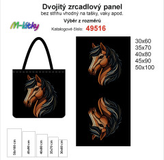 OB Dvojitý zrcadlový panel - výběr z rozměrů - vzhled výšivky kůň