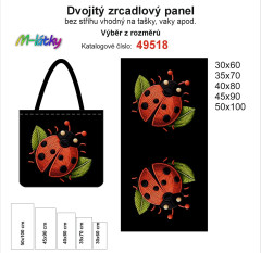 OB Dvojitý zrcadlový panel - výběr z rozměrů - vzhled výšivky beruška