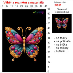 OB Panel - výběr z rozměrů - vzhled výšivky motýl Materiál - výběr z variant
