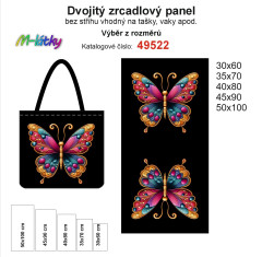 OB Dvojitý zrcadlový panel - výběr z rozměrů - vzhled výšivky motýl