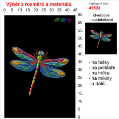 OB Panel - výběr z rozměrů - vzhled výšivky vážka Materiál - výběr z variant