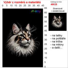 OB Panel - výběr z rozměrů - vzhled výšivky mainská mývalí kočka Materiál - výběr z variant