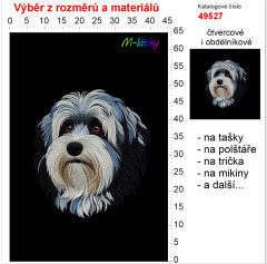 OB Panel - výběr z rozměrů - vzhled výšivky havanský psík Materiál - výběr z variant