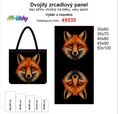 OB Dvojitý zrcadlový panel - výběr z rozměrů - vzhled výšivky liška