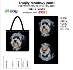 OB Dvojitý zrcadlový panel - výběr z rozměrů - vzhled výšivky havanský psík