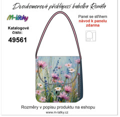 MOB Panel se střihem -  Kabelka Renata - dvoukomorová překlápěcí - luční květy návod k panelu zdarma - více v popisu produktu