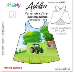 MOB B - Panel se střihem - šatová zástěra Adélka - traktory