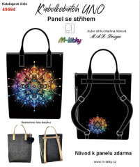 OB D - Panel k ušití - Kabelkobatoh Uno - střih Martina Alblová - mandala fotonávod v popisu produktu