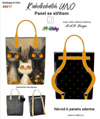 OB D - Panel k ušití - Kabelkobatoh Uno - střih Martina Alblová - tři kočky fotonávod v popisu produktu