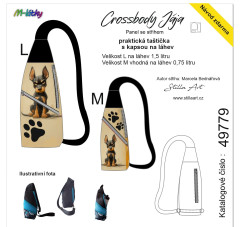 MOB B - Panel k ušití - Crossbody Jája  M/L- střih Stilla Art (Marcela Bednářová) - naštvaný dobrman fotonávod v popisu produktu
