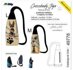 MOB B - Panel k ušití - Crossbody Jája  M/L- střih Stilla Art (Marcela Bednářová) - naštvaný dobrman fotonávod v popisu produktu