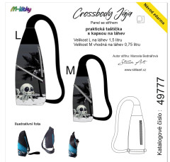 MOB B - Panel k ušití - Crossbody Jája  M/L- střih Stilla Art (Marcela Bednářová) - lebkoun na pláži fotonávod v popisu produktu