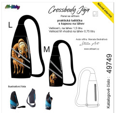 MOB B - Panel k ušití - Crossbody Jája  M/L- střih Stilla Art (Marcela Bednářová) - vysmátá žirafa fotonávod v popisu produktu