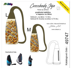 MOB B - Panel k ušití - Crossbody Jája  M/L- střih Stilla Art (Marcela Bednářová) - malované květy fotonávod v popisu produktu
