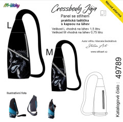 OB B - Panel k ušití - Crossbody Jája  M/L- střih Stilla Art (Marcela Bednářová) - vlk fotonávod v popisu produktu