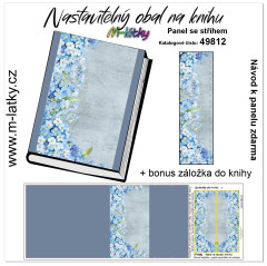 MOB Panel - nastavitelný obal na knihu + bonus záložka do knihy - pomněnky tisk na objednávku