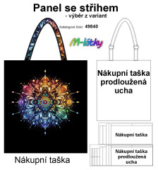 MOB Nákupní taška - barevná mandala panel se střihem náš tisk na objednávku