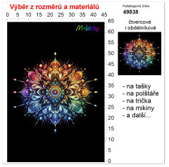 MOB Panel - výběr z rozměrů - barevná mandala Materiál - výběr z variant