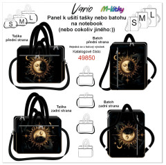 MOB Panel se střihem - Taška nebo batoh Vario (na notebook) - Celestial slunce a měsíc fotonávod v popisu produktu - výběr z rozměrů