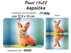 MOB Panel k ušití - kapsička k nákupní tašce/kosmetická taštička - králík vlastní tisk na objednávku
