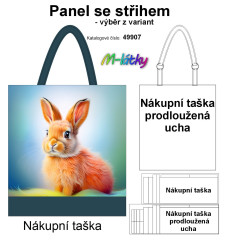 MOB Panel se střihem - nákupní taška - králík výběr z typu a materiálu