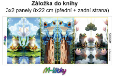 MOB Panel k ušití - záložka do knihy (3x2 ks panelů o rozměru 8x22 cm) - žáby kočárkovina