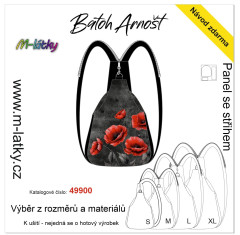 MOB Panel batoh Arnošt - vlčí máky panel se střihem na objednávku