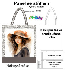 MOB Panel se střihem - nákupní taška - vintage dáma v klobouku výběr z typu a materiálu